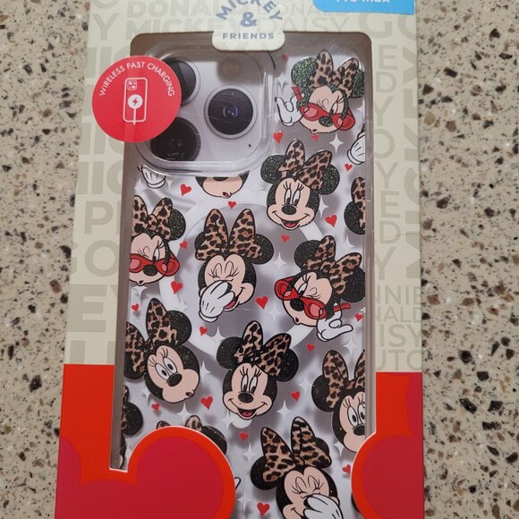 Disney Minnie Mouse Leopard iPhone 15 Pro Max Magsafe Protective Cellphone Case - Picture 2 of 5